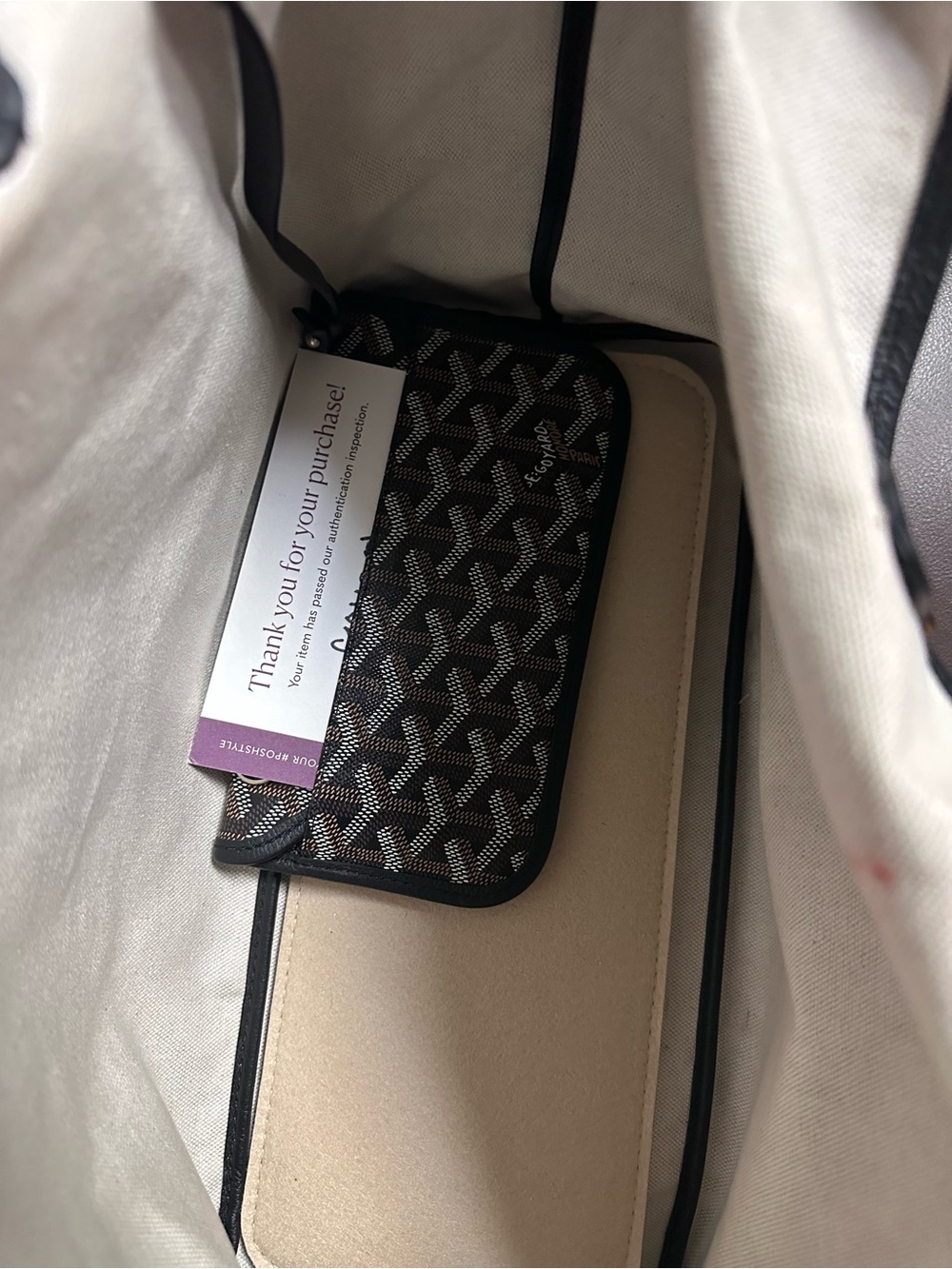 Authentic Goyard Black and Brown Tote with Wallet Pouch PM Noir - Picture 11 of 17